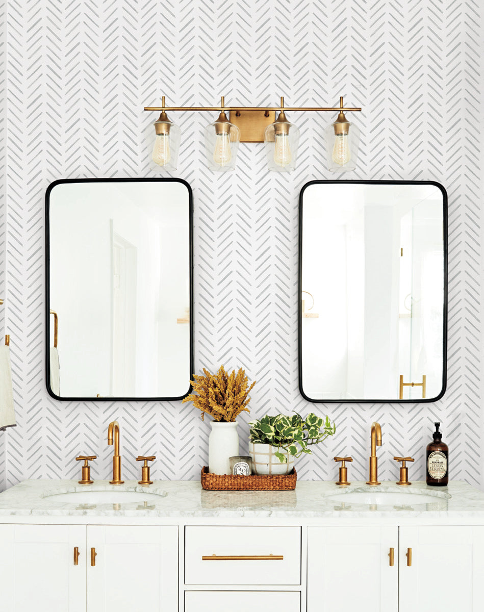 Painted Herringbone Peel & Stick Wallpaper