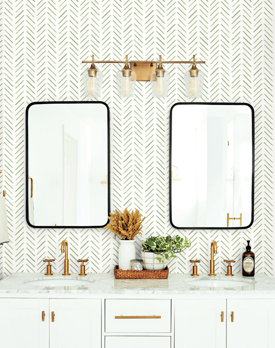 Painted Herringbone Peel & Stick Wallpaper