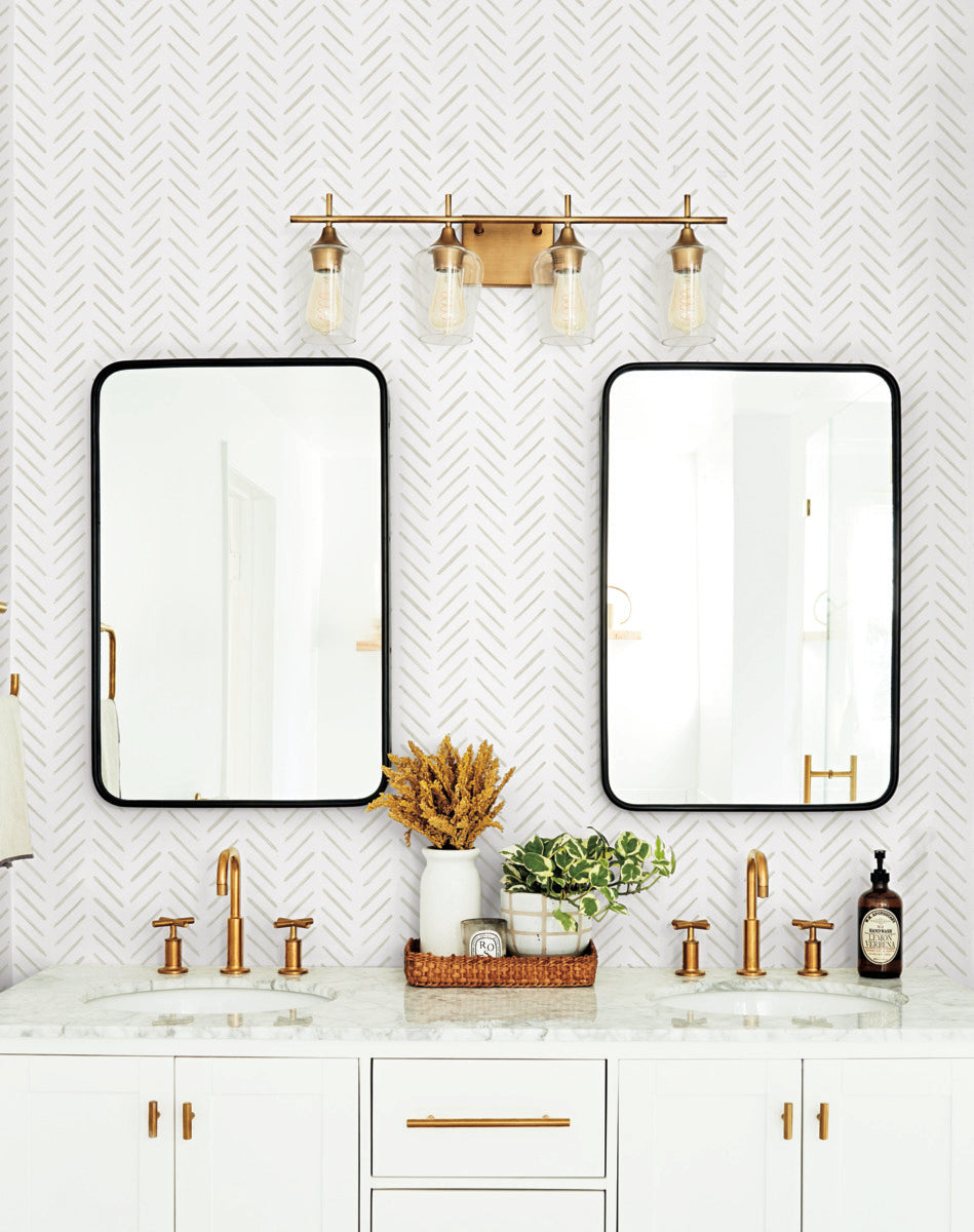 Painted Herringbone Peel & Stick Wallpaper