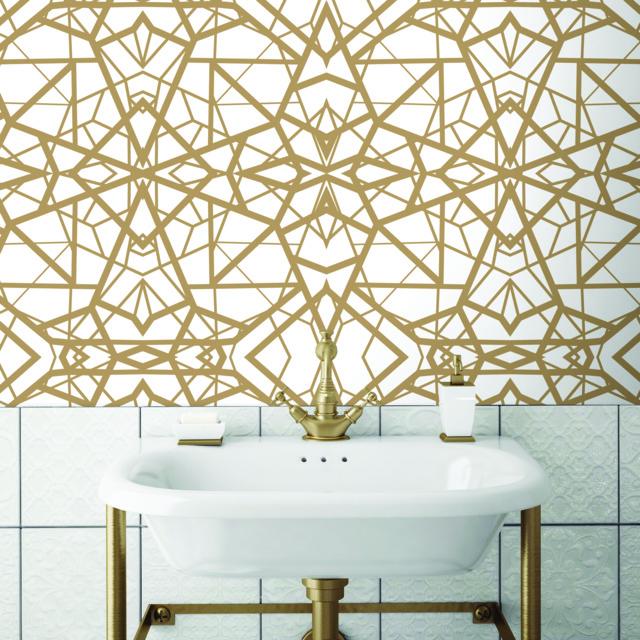SHATTER GEOMETRIC GOLD/BLACK PEEL & STICK WALLPAPER