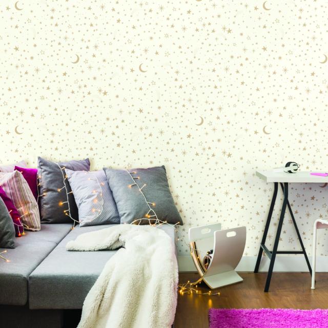 TWINKLE LITTLE STAR GOLD PEEL & STICK WALLPAPER