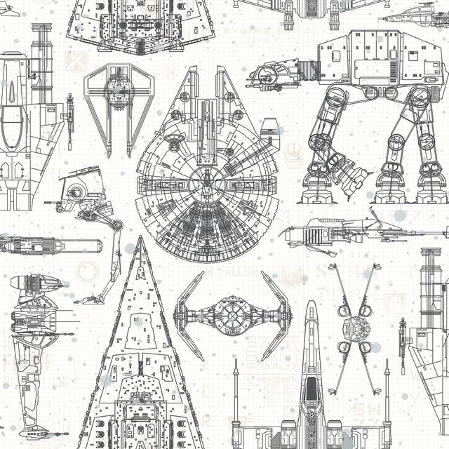 STAR WARS BLUEPRINT PEEL & STICK WALLPAPER