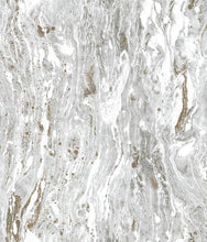 Load image into Gallery viewer, SILVER MARBLE SEAS PEEL &amp; STICK WALLPAPER