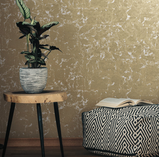 GOLD LEAF PEEL AND STICK WALLPAPER