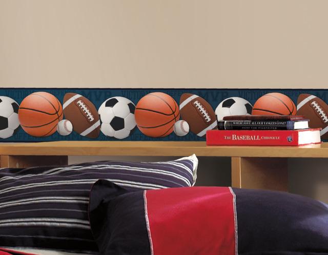SPORTS BALLS PEEL & STICK BORDER