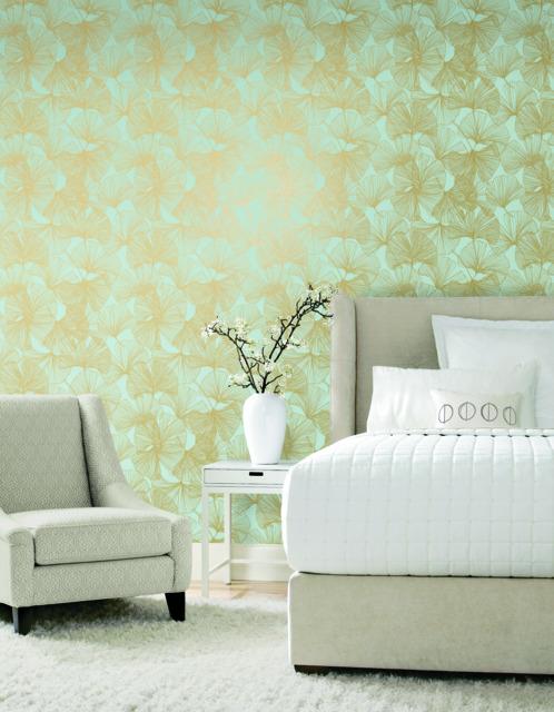 GINGKO LEAVES PEEL & STICK WALLPAPER