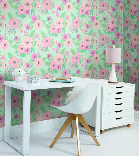 POPPY FLORAL PEEL & STICK WALLPAPER