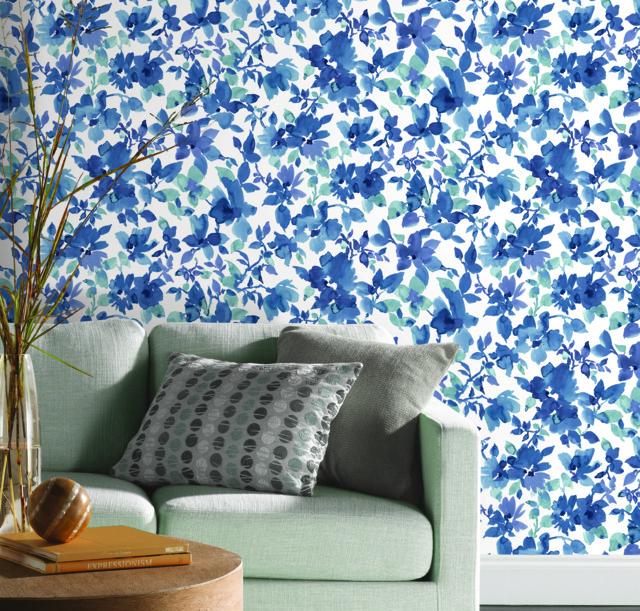 WATERCOLOR FLORAL PEEL & STICK WALLPAPER
