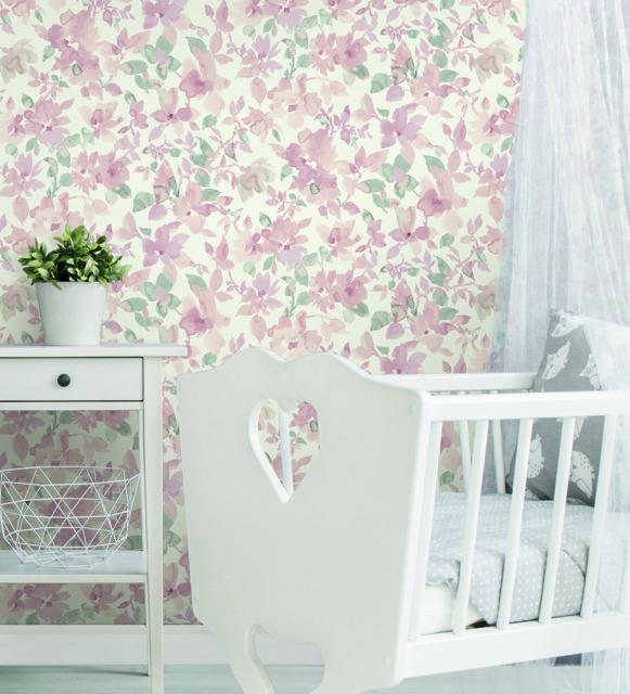 WATERCOLOR FLORAL PEEL & STICK WALLPAPER