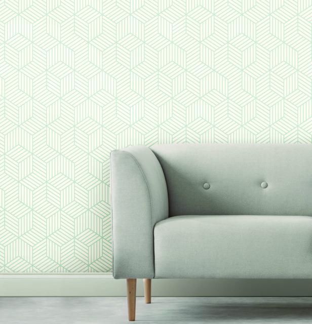 STRIPED HEXAGON PEEL & STICK WALLPAPER