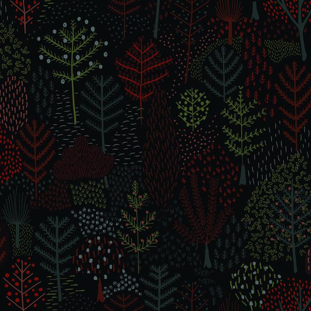 FOLKLORE TREES PEEL & STICK WALLPAPER