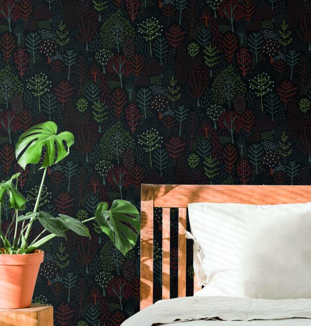 FOLKLORE TREES PEEL & STICK WALLPAPER