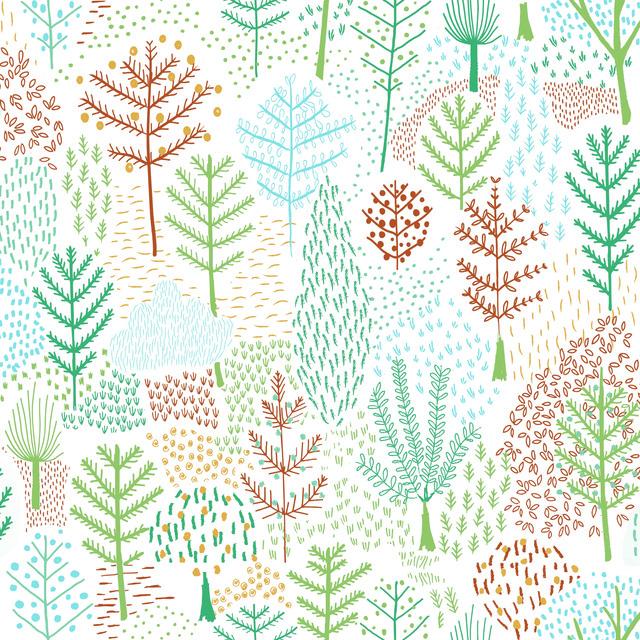 FOLKLORE TREES PEEL & STICK WALLPAPER
