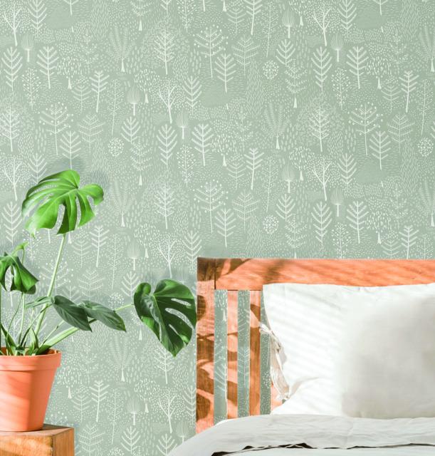 FOLKLORE TREES PEEL & STICK WALLPAPER