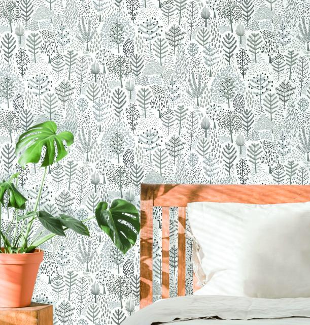 FOLKLORE TREES PEEL & STICK WALLPAPER