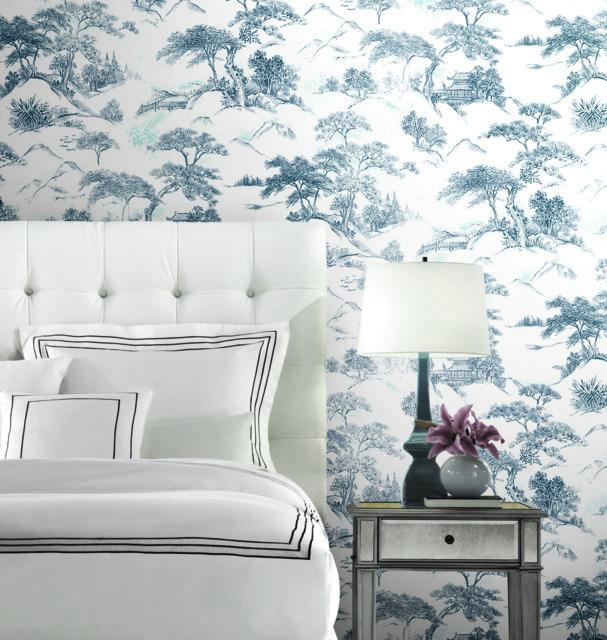 ORIENTAL TOILE PEEL & STICK WALLPAPER