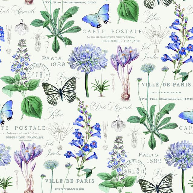 BUTTERFLY BOTANICAL PEEL & STICK WALLPAPER