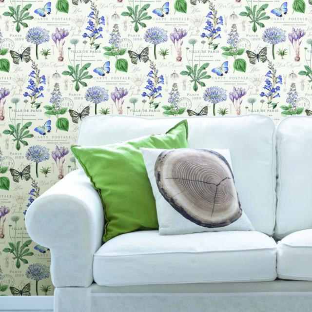 BUTTERFLY BOTANICAL PEEL & STICK WALLPAPER