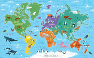 WORLD MAP MURAL PEEL & STICK WALLPAPER