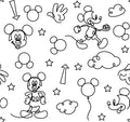 DISNEY MICKEY MOUSE LINE ART PEEL & STICK WALLPAPER