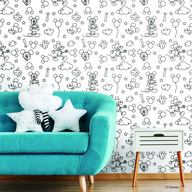 DISNEY MICKEY MOUSE LINE ART PEEL & STICK WALLPAPER