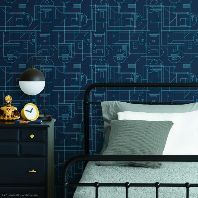 STAR WARS R2D2 GEOMETRIC PEEL & STICK WALLPAPER