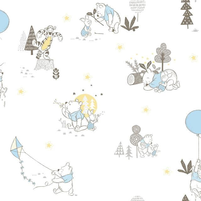 DISNEY WINNIE THE POOH PLAYMATES PEEL & STICK WALLPAPER