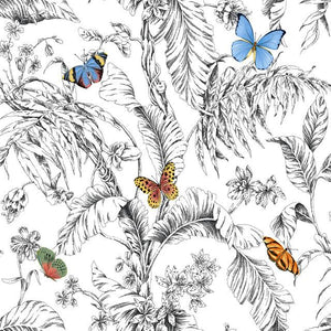 Simple yet statement making, Orange Butterfly Sketch Peel And Stick Wallpaper is sure to catch the eye of everyone who ent...