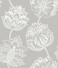 Load image into Gallery viewer, Give walls a timeless transformation with RoomMates� Taupe Batik Jacobean Peel and Stick Wallpaper. Sophisticated and chic...
