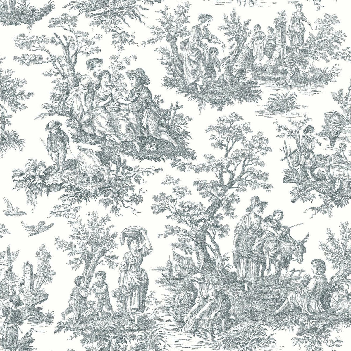 COUNTRY LIFE TOILE PEEL & STICK WALLPAPER