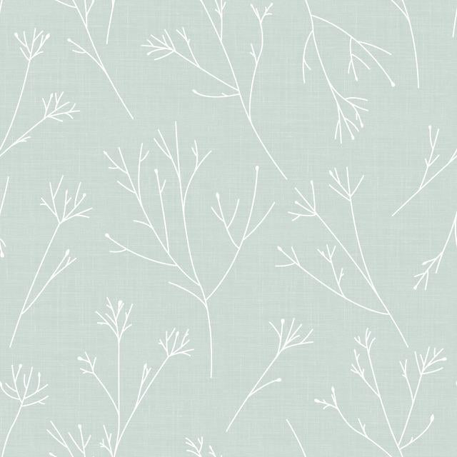 Walls become a backyard garden with Green Twigs Peel and Stick Wallpaper by RoomMates. This pattern, inspired by the natur...
