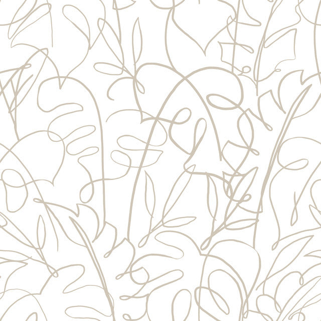 Tamara's family vacations inspire the playful child-like botanical line art of the pattern Tropical Signature.