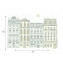 Load image into Gallery viewer, ILLUSTRATED TOWNHOUSES PEEL AND STICK GIANT WALL DECALS