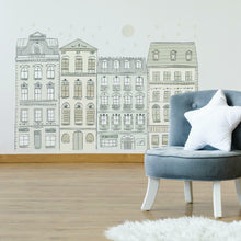 Load image into Gallery viewer, ILLUSTRATED TOWNHOUSES PEEL AND STICK GIANT WALL DECALS