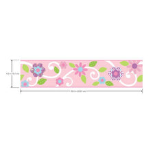Load image into Gallery viewer, SCROLL FLORAL BDR.(PINK W/WHT)