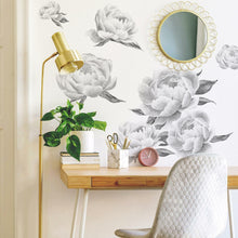 Load image into Gallery viewer, BLACK PEONIES PEEL AND STICK GIANT WALL DECALS