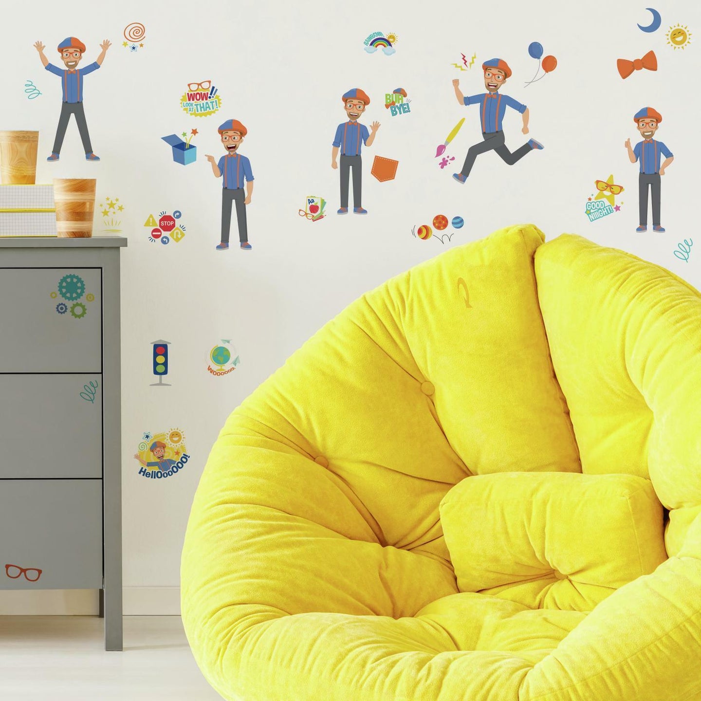 BLIPPI CHARACTER PEEL AND STICK WALL DECALS
