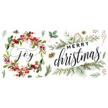 Load image into Gallery viewer, MERRY CHRISTMAS WREATH PEEL AND STICK WALL DECALS