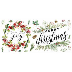 MERRY CHRISTMAS WREATH PEEL AND STICK WALL DECALS