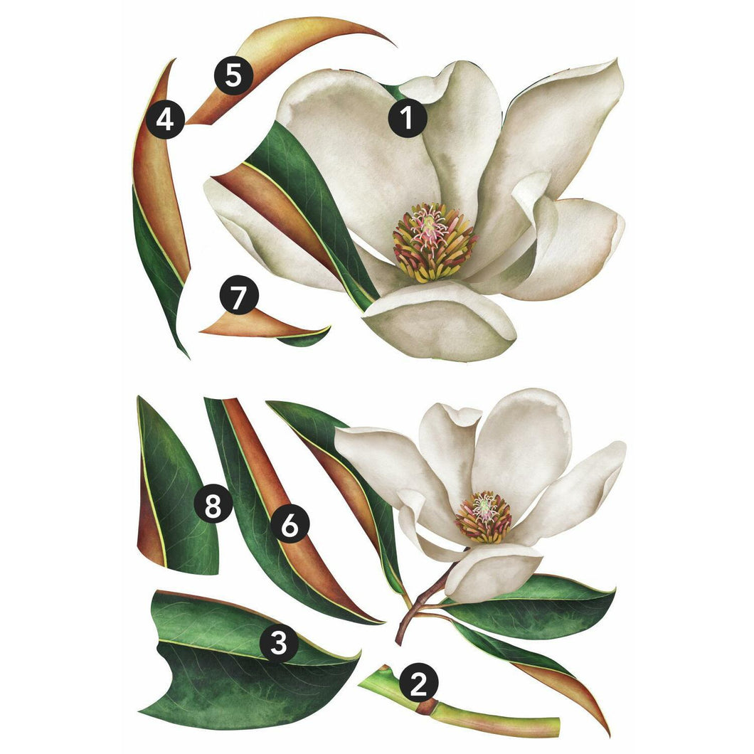 VINTAGE MAGNOLIA PEEL AND STICK GIANT WALL DECALS