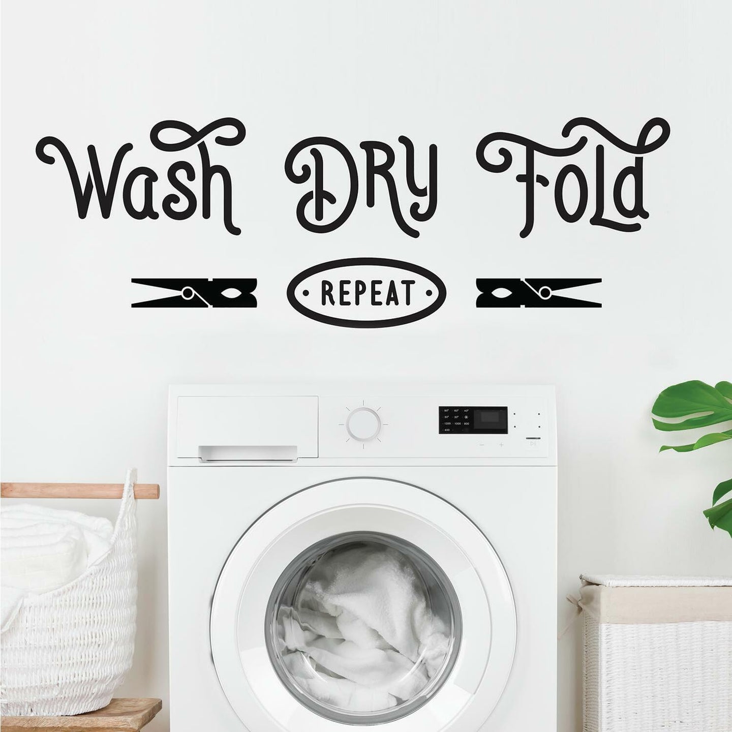 WASH DRY FOLD REPEAT PEEL AND STICK WALL DECALS