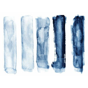 BLUE WATERCOLOR BRUSH STROKES PEEL AND STICK GIANT WALL DECALS