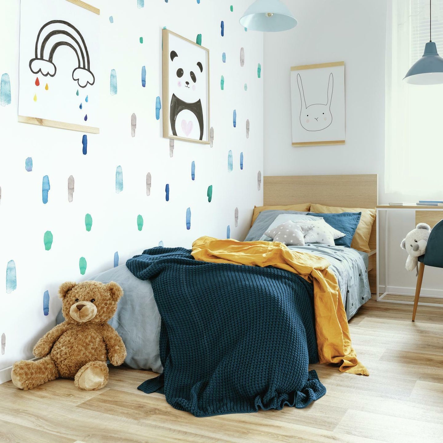 COOL WATERCOLOR SWATCH PEEL AND STICK WALL DECALS