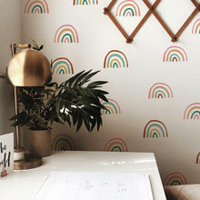 Load image into Gallery viewer, RETRO RAINBOW PEEL AND STICK WALL DECALS