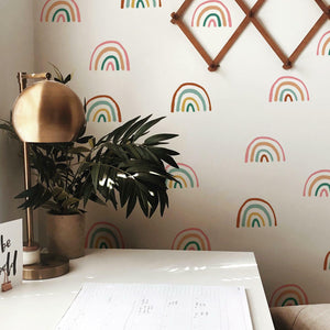 RETRO RAINBOW PEEL AND STICK WALL DECALS