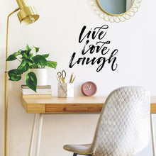Load image into Gallery viewer, LIVE LAUGH LOVE SCRIPT PEEL AND STICK WALL DECALS