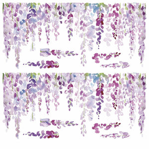 WATERCOLOR WISTERIA PEEL AND STICK GIANT WALL DECALS