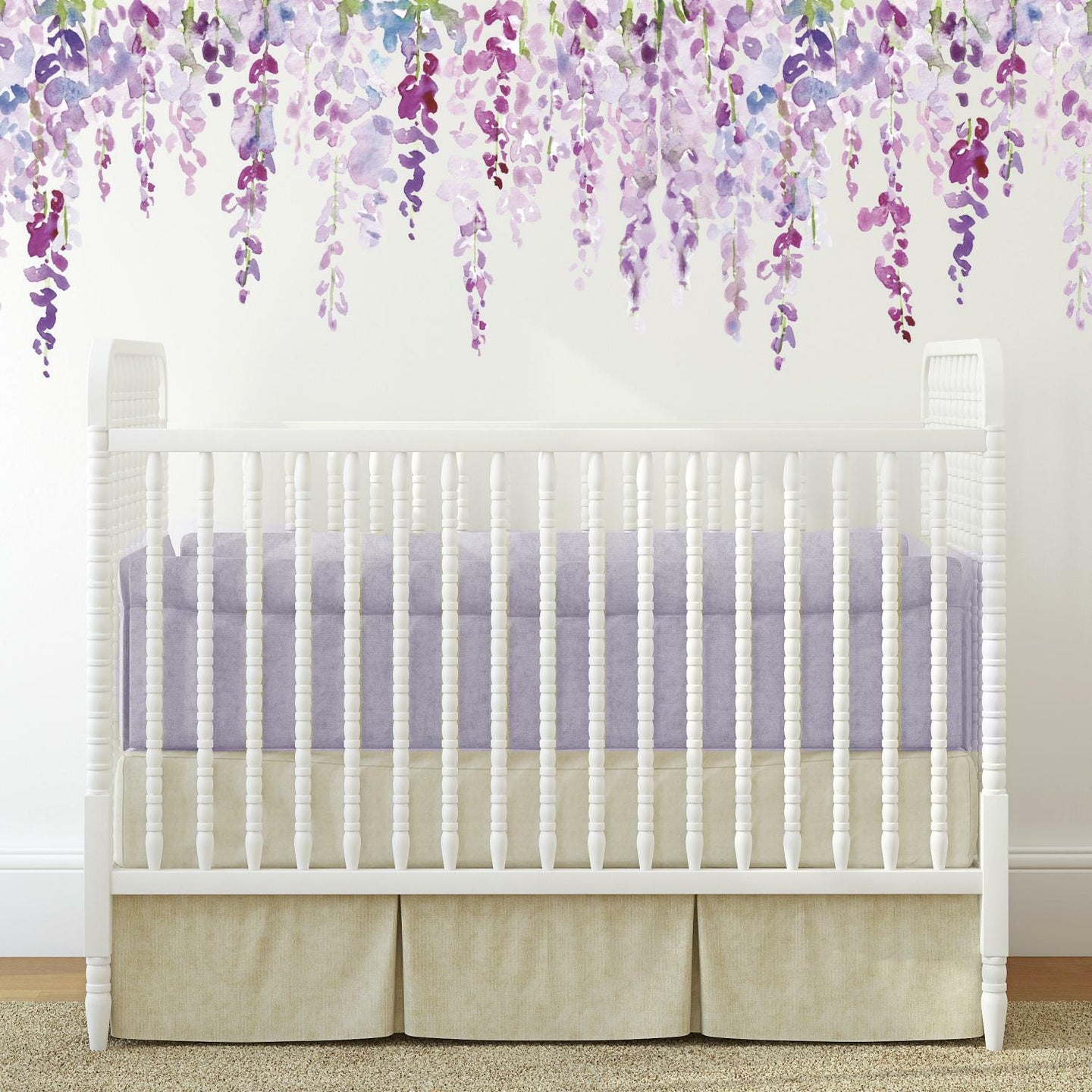 WATERCOLOR WISTERIA PEEL AND STICK GIANT WALL DECALS