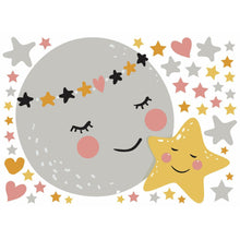 Load image into Gallery viewer, MOON AND STAR PEEL AND STICK GIANT WALL DECALS