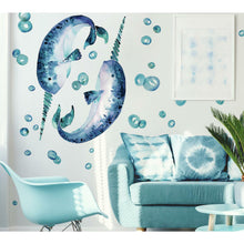 Load image into Gallery viewer, CATCOQ NARWHAL GIANT PEEL AND STICK WALL DECALS